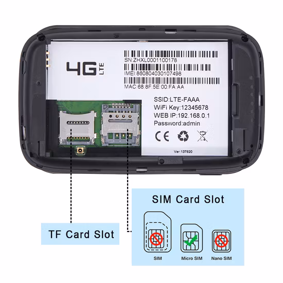 LTE 3G/4G Mifi Беспроводной модем с точкой доступа Карманный Wi-Fi-маршрутизатор со слотом для SIM-карты и встроенной батареей емкостью 2300 мАч