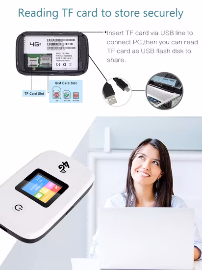 Производитель OEM и ODM 3G 4G LTE Карманный беспроводной сетевой маршрутизатор Mifi с гнездом для SIM-карты